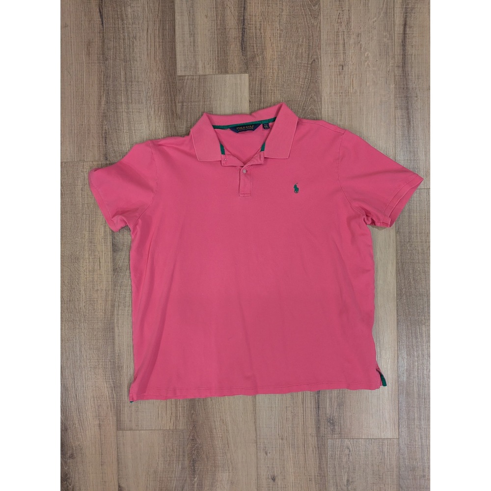Polo Golf Ralph Lauren Polo Shirt Men's XXL Pink Green Pony Pro Fit Short Sleeve